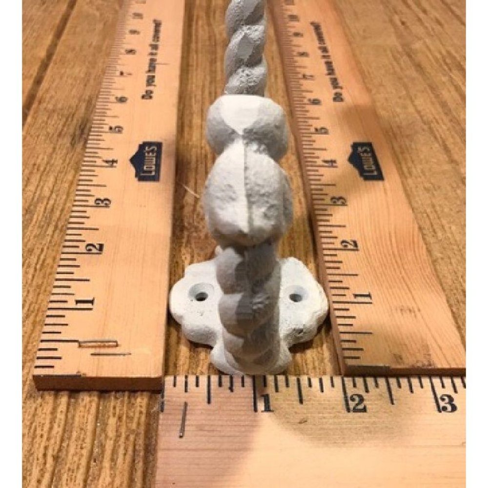 SIX (6) White Cast Iron Rope Wall Hooks 7" long Six (6) 0170-01209 - Picture 9 of 11